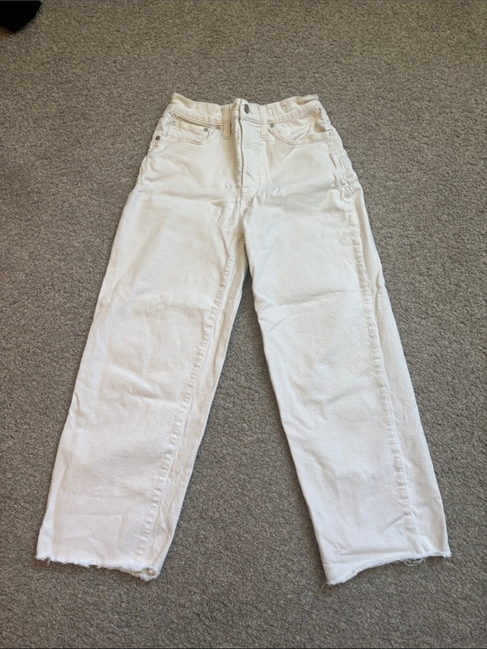 Madewell Denim - Crisp White Madewell the Perfect Vintage wide-leg cropped High-Waist Jeans 27